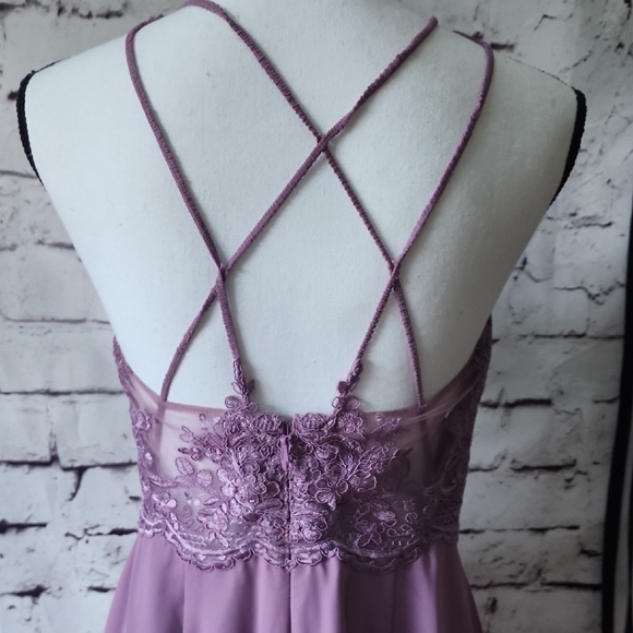 Azazie Bonnie Stretch Wisteria A-Line Pleated Stretch Satin Dress Bridesmaid A6 - Picture 7 of 15